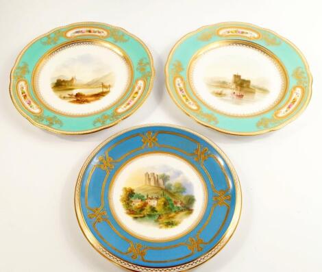 A pair of James Duke & Nephews mid 19thC porcelain dessert plates