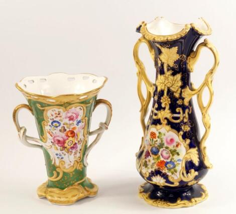 A Samuel Alcock mid 19thC porcelain vase