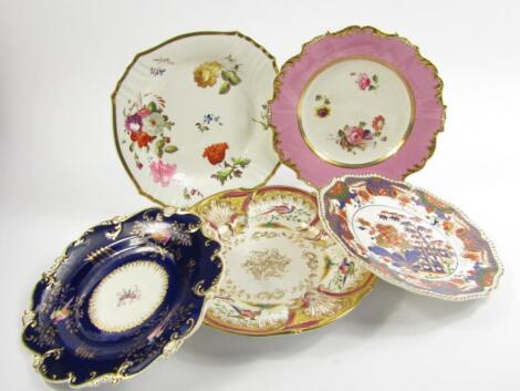 Five Daniels porcelain early 19thC plates