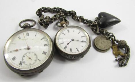 A lady's silver cased open faced pocket watch