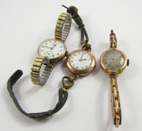 A Record lady's 9ct gold circular cased wristwatch