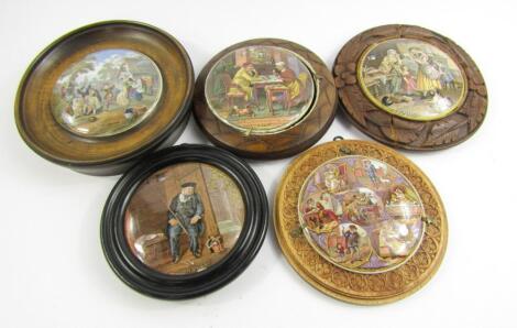 Prattware pot lids