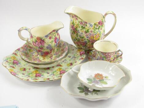 Three Kaiser Porcelain dishes with floral decoration