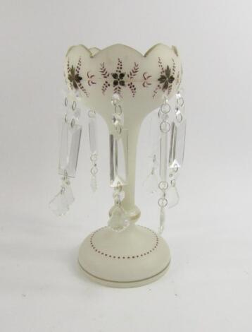 A Victorian frosted glass lustre