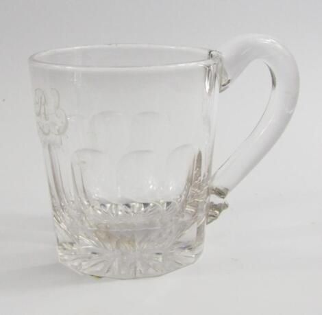 A Victorian semi fluted glass mug