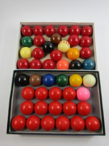 A set of Belgian Aramith billiard balls