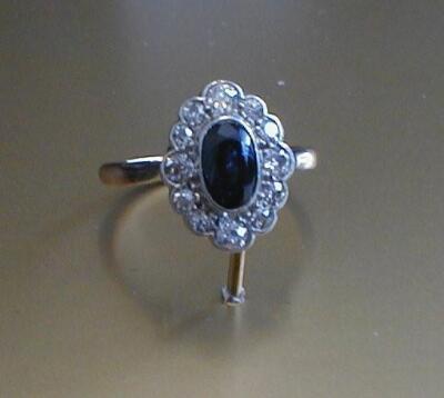 WITHDRAWN BY VENDOR PRE-SALE. A 1920's diamond and sapphire set cluster ring