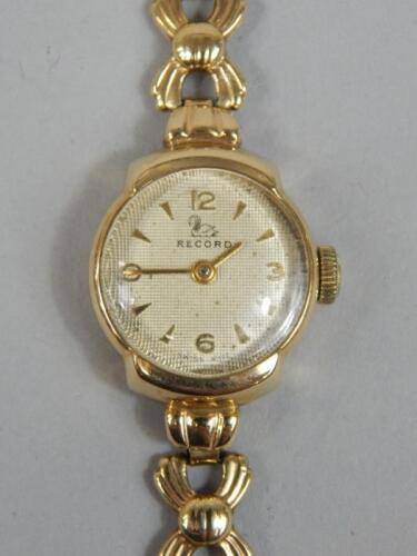 A 9ct gold Record ladies wristwatch