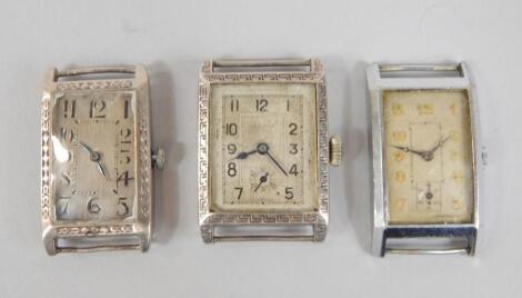 Three Art Deco style gentleman's wristwatches