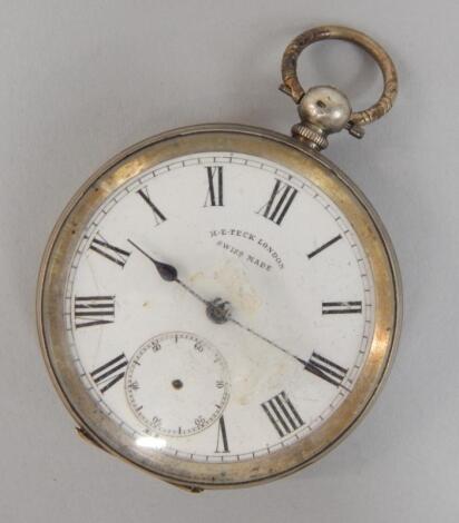 A continental white metal pocket watch