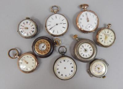 A collection of late 19th/early 20thC wrist and fob watches