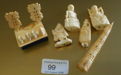 Miniature ivory and bone Buddhist figures £40-60