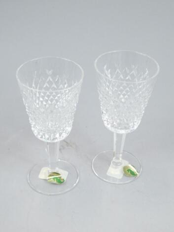 Two modern Waterford Crystal cut glass wine glasses