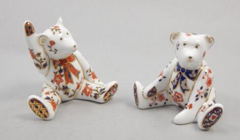 Two Royal Crown Derby porcelain paperweights