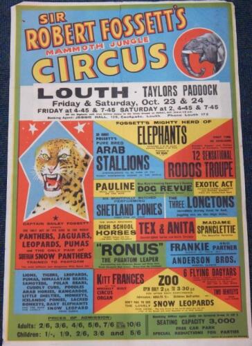 A Sir Robert Fossett's Jungle Circus poster