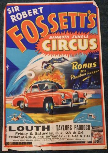 A Sir Robert Fossett's Mammoth Jungle Circus poster