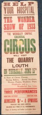 A 1933 Wembley Empire Colossal Circus poster