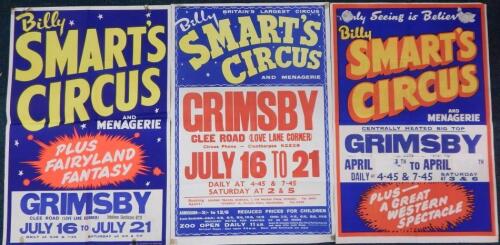 Three Billy Smart's Circus posters