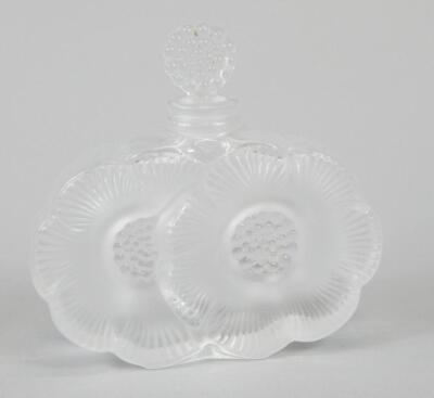 A Lalique frosted glass scent bottle