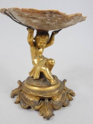 A pair of 19thC bronze gilt metal and marble three branch candelabra - 3