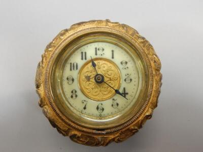 A late 19th/early 20thC French style gilt metal table clock - 2