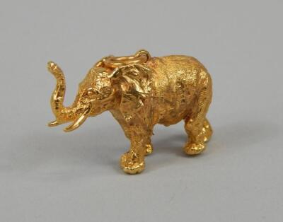 A 9ct gold elephant charm or pendant