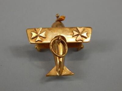 A 9ct gold bi-plane charm or pendant - 2