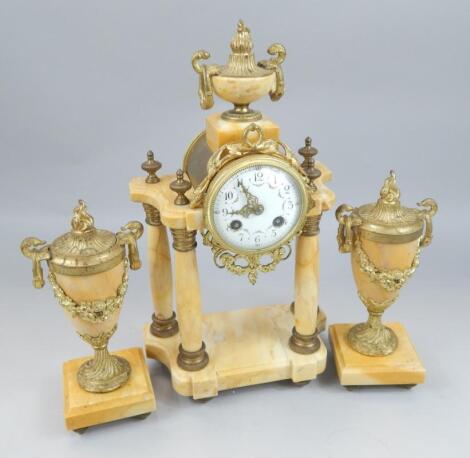 A 19thC French clock garniture