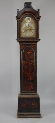 A Regency mahogany and brass inlaid table clock