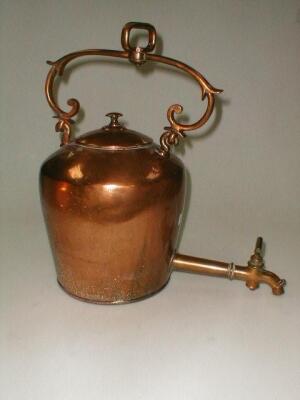 A 19thC large copper kettle