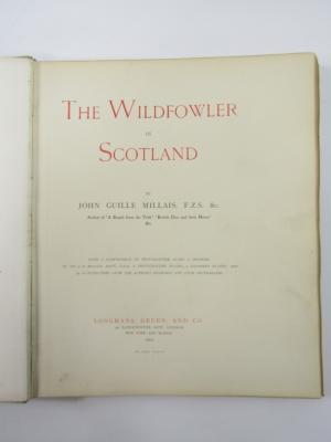 Millais (John Guille) The Wildfowler in Scotland title printed in red and black