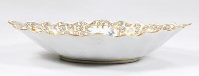 A large 18thC porcelain lozenge shaped centre dish - 3