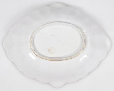 A large 18thC porcelain lozenge shaped centre dish - 4