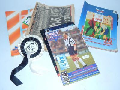 Brochures and newspapers relating to football Grimbsy FC