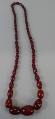 A polished amber style necklace