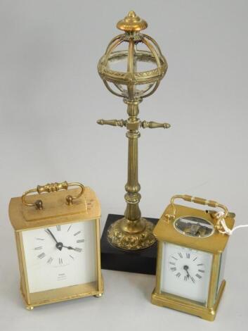 A French brass carriage timepiece