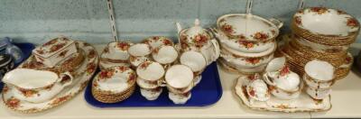 A large quantity of Royal Albert Old Country Roses pattern dinner and tea ware