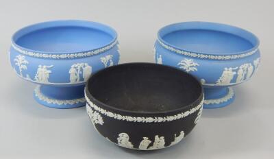 Three Wedgwood Jasperware bowls