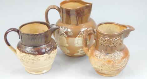 Three 19thC stoneware jugs