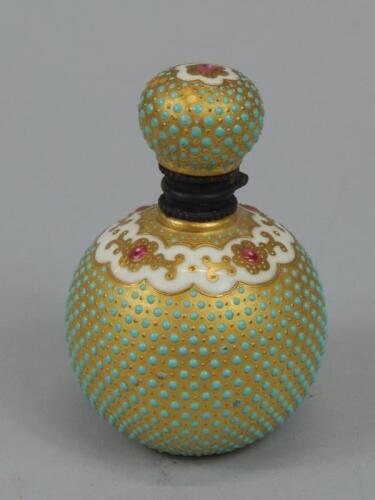 A Coalport porcelain scent bottle