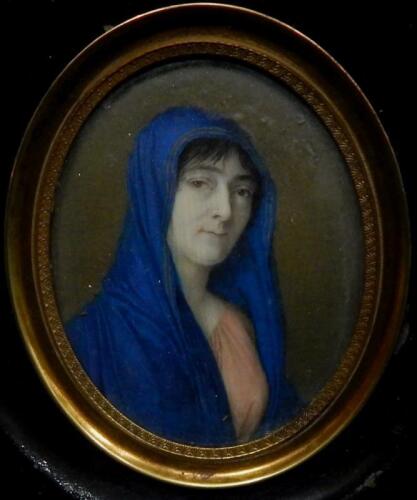 19thC Continental School. Woman in blue shawl