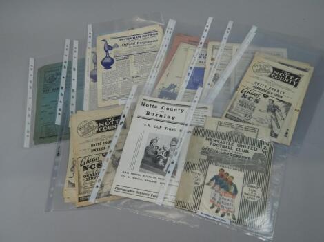 A collection of 1930's to 1950's football programmes