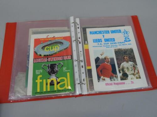 Various football programmes FA Cup and League Cup finals and semi finals