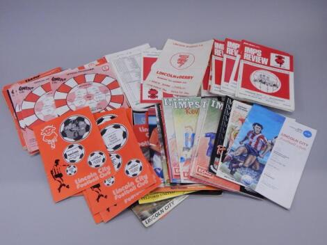 Various Lincoln City football programmes