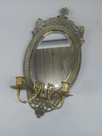 A late 19thC brass girandole in Neo-classical style