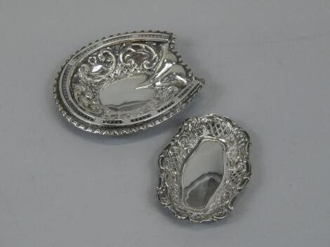 Two Edwardian silver bonbon dishes