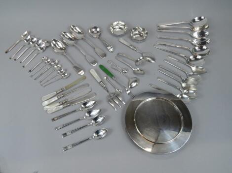 A collection of silver and plate