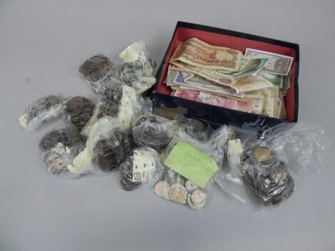 A quantity of foreign coins and bank notes