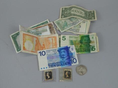 Various items of currency