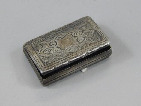 A Victorian rectangular silver vesta case